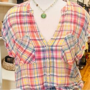 GAP Multicolor Plaid Button Down Shirt
